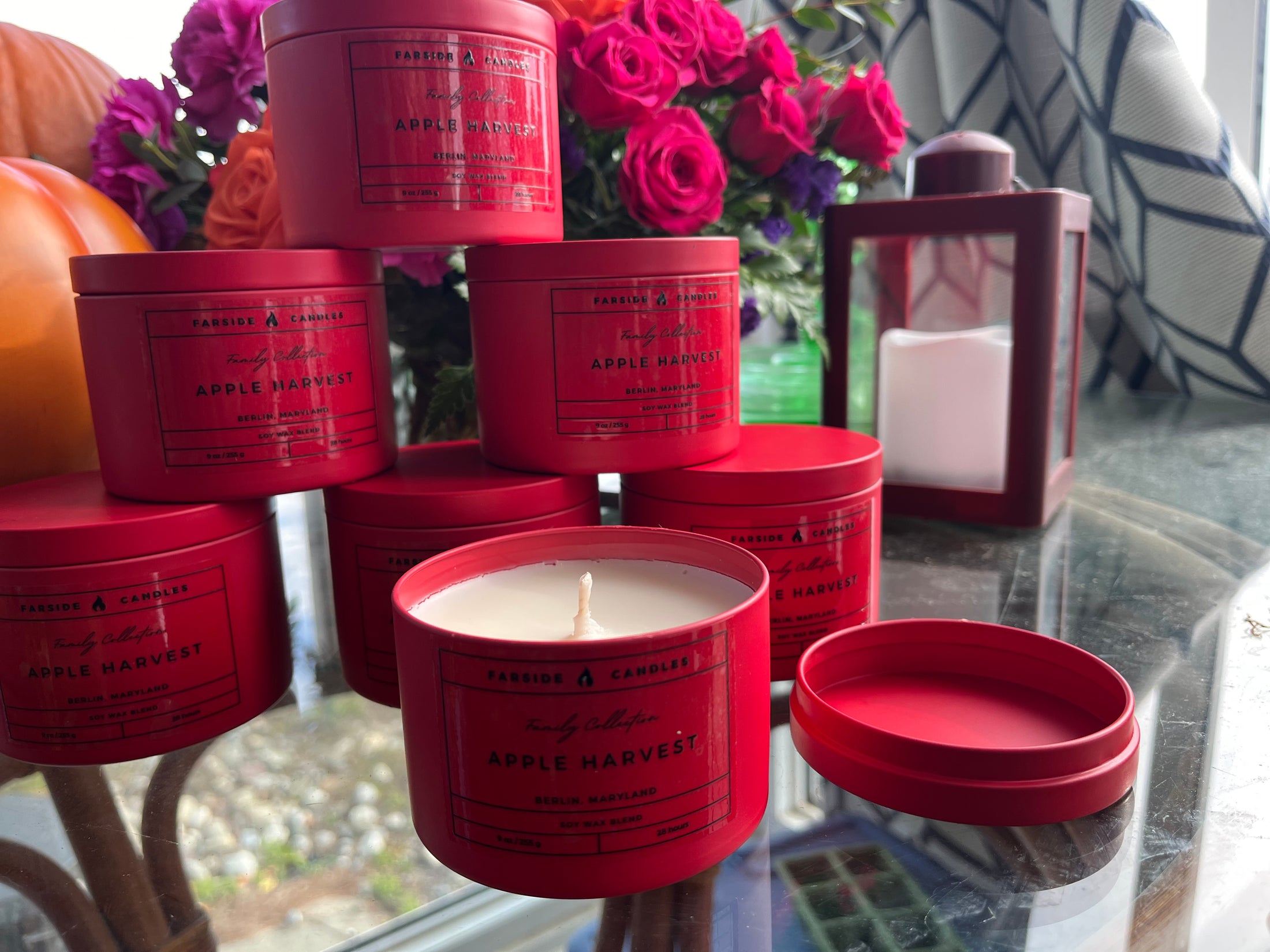 Apple Harvest  9 oz SOY Blend Candle RD TIN